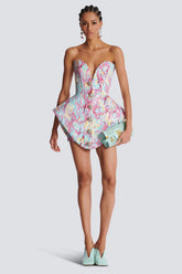 Peplum-Bustier Mini Dress